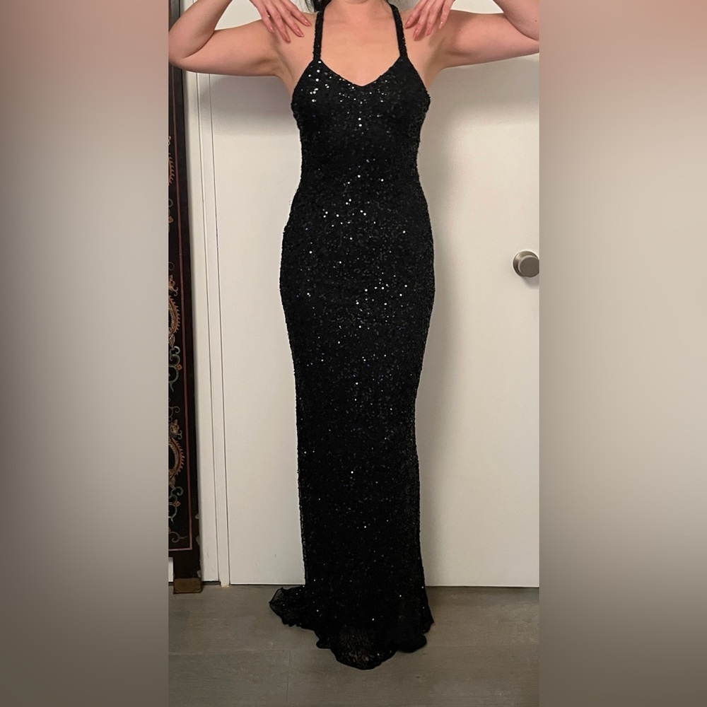 Parker Evening, Black Sequin Gown